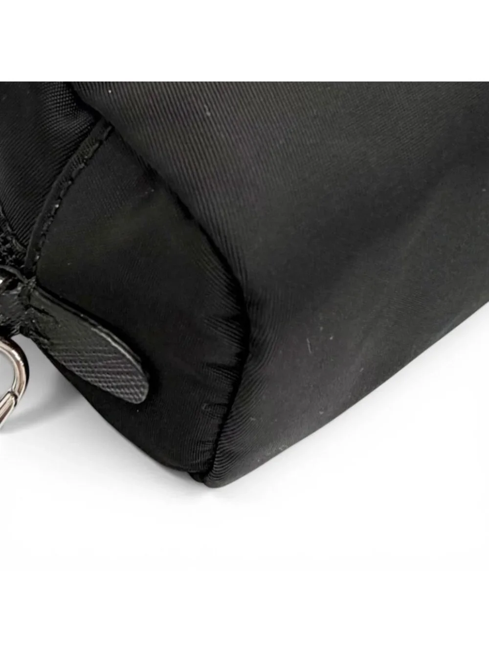 Prada Vera Re-Nylon Mini Pouch Small Triangle Logo Plate Makeup Black